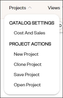 projects menu