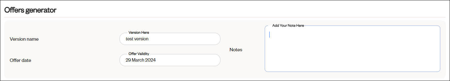 offers generator