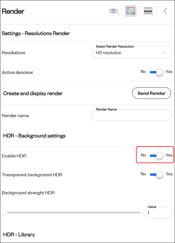 hdr lighting settings